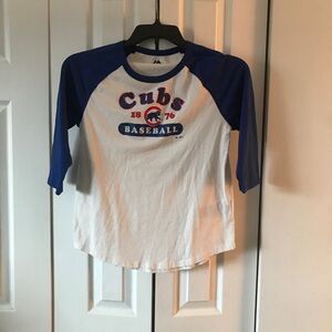 Cubs 1876 Baseball 3/4 Sleeve T Shirt - Red White Blue Women’s Sz S Majestic